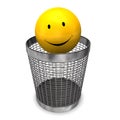 Wastebasket Yellow Smiley