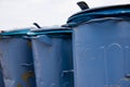 Wastebins at beach of baltic sea