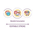 Wasteful consumption concept icon Royalty Free Stock Photo