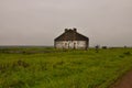 In the wasteland there is one wall of an old building Royalty Free Stock Photo