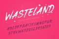 Wasteland vector brush style font, alphabet, typeface