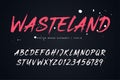 Wasteland vector brush style font, alphabet, typeface