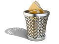 Wastepaper basket with folders Royalty Free Stock Photo