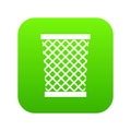 Wastepaper basket icon digital green