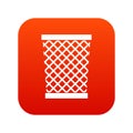 Wastepaper basket icon digital red