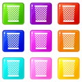 Wastepaper basket icons 9 set