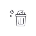 Wastepaper basket linear icon concept. Wastepaper basket line vector sign, symbol, illustration.