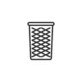 Wastepaper basket outline icon