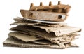 Wastepaper heap isolated
