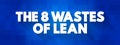 The 8 Wastes of Lean text concept for presentations and reports