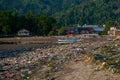 Wastes were frequently dumped in coastal and ocean waters in developing countries and caused many deseas and enviromental problem Royalty Free Stock Photo