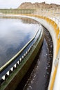 Wastewater Flows Over Weirs at a Wastewater treatment Plant