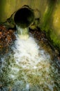 Wastewater flows on the pipe Royalty Free Stock Photo