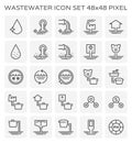 Wastewater icon set