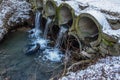 Wastewater pipes close up Royalty Free Stock Photo