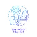 Wastewater treatment blue gradient concept icon