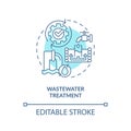 Wastewater treatment turquoise concept icon