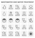 Wastewater water treatment icon Royalty Free Stock Photo