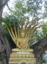 Buddha and nine-headed naga at Wat Aham, Luang Prabang
