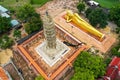 Wat Aranyikawas temple, reclining buddha and pagoda, in Chon Buri, Thailand