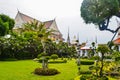 Wat Arun, Wat Arunrajawararam, Bangkok. Thai temple, gates with the gigantic guardians protecting it, Thailand, river temple Royalty Free Stock Photo