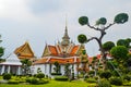 Wat Arun, Wat Arunrajawararam, Bangkok. Thai temple, gates with the gigantic guardians protecting it, Thailand, river temple Royalty Free Stock Photo