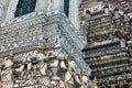 Wat Arun buddhist temple, Bangkok, Thailand - detail Royalty Free Stock Photo