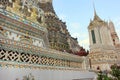 Wat Arun buddhist temple, Bangkok, Thailand - detail Royalty Free Stock Photo