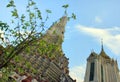 Wat Arun buddhist temple, Bangkok, Thailand - detail Royalty Free Stock Photo