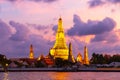 Wat Arun Temple at twilight the landmark of Thailand