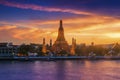 Wat Arun Chao Phraya River Sunset.