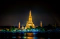 Bangkok Yai district,Bangkok,Thailand on November 13,2017:Nightscape of Wat Arun Ratchawararam RatchawaramahawihanTemple of Dawn