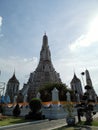 Wat Arun, locally known as Wat Chaeng, is a landmark temple on the west & x28;Thonburi& x29; bank of the Chao Phraya river.