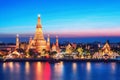 Wat Arun night view Temple in bangkok