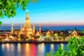 Wat Arun night view Temple in bangkok, Thailand