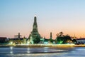 Wat Arun - Night view the temple of Dawn in Bangkok Royalty Free Stock Photo