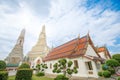 Wat Arun and Phra Prang along the Chao Phraya River Destinations and symbols of Bangkok and Siam Royalty Free Stock Photo