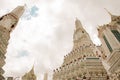 Wat Arun and Phra Prang along the Chao Phraya River Destinations and symbols of Bangkok Royalty Free Stock Photo