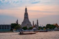 Wat Arun Ratchawararam is a Buddhist historical attraction. is a landmark of Bangkok Thailand tourism