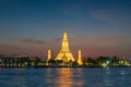 Wat Arun Ratchawararam (the Temple of Dawn) at twilight time, Bangkok, Thailand