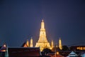 Wat arun with  roof top of the building in the night time. Royalty Free Stock Photo