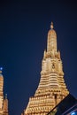 Wat arun with  roof top of the building in the night time. Royalty Free Stock Photo