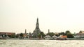 Wat Arun Temple of dawn the famous beautiful landmark in Bangkok Thailand. Wat Arun temple in a blue sky. Wat Arun is a Buddhist Royalty Free Stock Photo