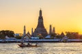 Wat arun in sunset time, Bangkok, Thailand Royalty Free Stock Photo
