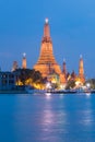 Wat Arun Temple along with waterfront Royalty Free Stock Photo