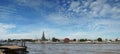 Wat Arun Temple of Dawn in Panoramic View Bangkok Thailand Royalty Free Stock Photo