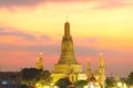 Wat Arun Temple evening time twilight in Bangkok Thailand Royalty Free Stock Photo