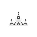 Wat Arun temple line icon