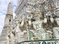 Wat Arun temple Pagoda Giant figure Colourful tiles Mosaic Landmark Architecture Bangkok Thailand