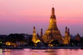 Wat Arun temple during sunset in Bangkok Royalty Free Stock Photo